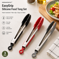 metaventrahub™ EasyGrip Silicone Food Tong Set