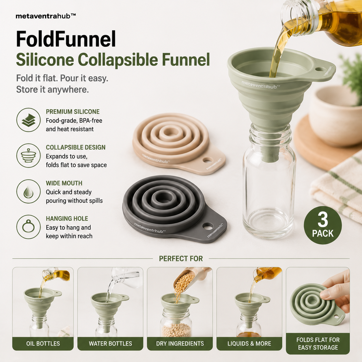 metaventrahub™ StackEase Kitchen Measuring Cups